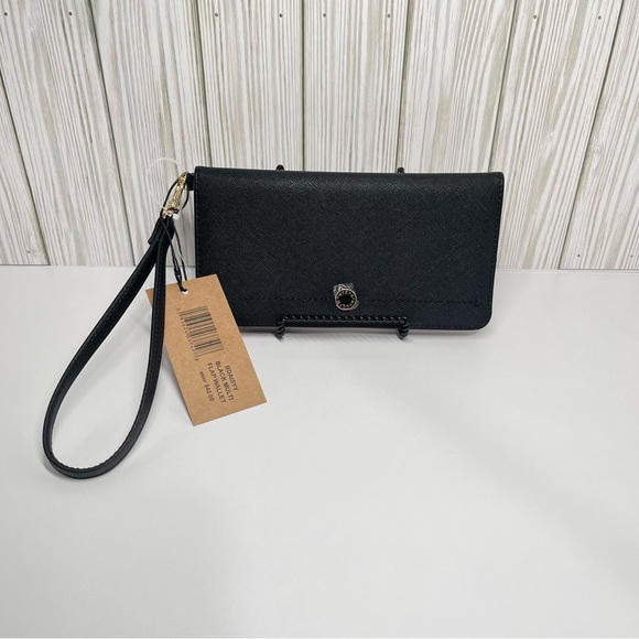 Steve Madden BDaisy Multi Flap Wallet-Slim Profile-Black-NWT - Picture 2 of 6